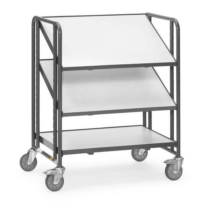 Fetra ESD-Eurokastenwagen 250 kg mit 3 Holzböden LxB 820 x 610 mm