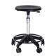 Rollhocker Arbeitshocker, 54-73 cm Sitzhöhe, Fußring, schwarz