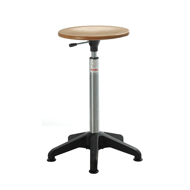 Arbeitshocker Stehhilfe, 54-80 cm Sitzhöhe, Fußkreuz, Leimholz