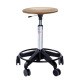 Rollhocker Arbeitshocker, 54-73 cm Sitzhöhe, Fußring, Leimholz