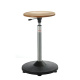 Arbeitshocker Stehhilfe, 50-76 cm Sitzhöhe, Trompetenfuß, Leimholz