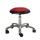 Rollhocker Arbeitshocker, 37-50 cm Sitzhöhe, Alu-Fußkreuz, gepolstert, rot