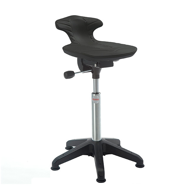 Arbeitshocker Stehhilfe, 62-88 cm Sitzhöhe, extra soft, Fußkreuz, schwarz