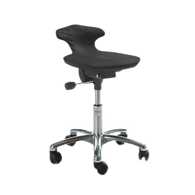 Rollhocker Arbeitshocker, 54-73 cm Sitzhöhe, extra soft, Alu-Fußkreuz, schwarz