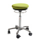 Rollhocker mit Luftpolsterung, 52-71 cm Sitzhöhe, Alu-Fußkreuz, grün