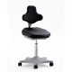 Laborstuhl Rollhocker, 45-65 cm Sitzhöhe, Lordosenstütze, schwarz