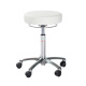 Rollhocker Arbeitshocker, 49-69 cm Sitzhöhe, 60 mm Polsterung, weiß