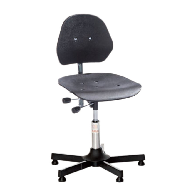 Arbeitshocker Drehstuhl, 46-59 cm Sitzhöhe, Fußkreuz, schwarz