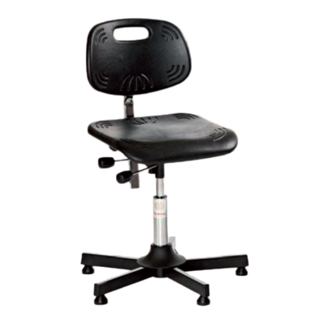 Arbeitshocker Drehstuhl, 46-59 cm Sitzhöhe, mit Griff, Fußkreuz, schwarz