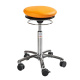 Rollhocker mit Luftpolsterung, 52-71 cm Sitzhöhe, Alu-Fußkreuz, orange