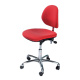 Bürostuhl Rollhocker, 48-59 cm Sitzhöhe, Alu-Fußkreuz, rot