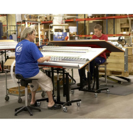 Materialständer Rollpult, Tischplatte 1.150 x 750 mm, rot