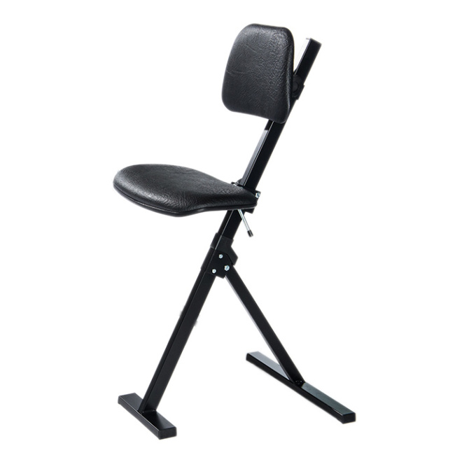 Arbeitshocker Stehhilfe, 50-85 cm Sitzhöhe, Kunstleder, schwarz