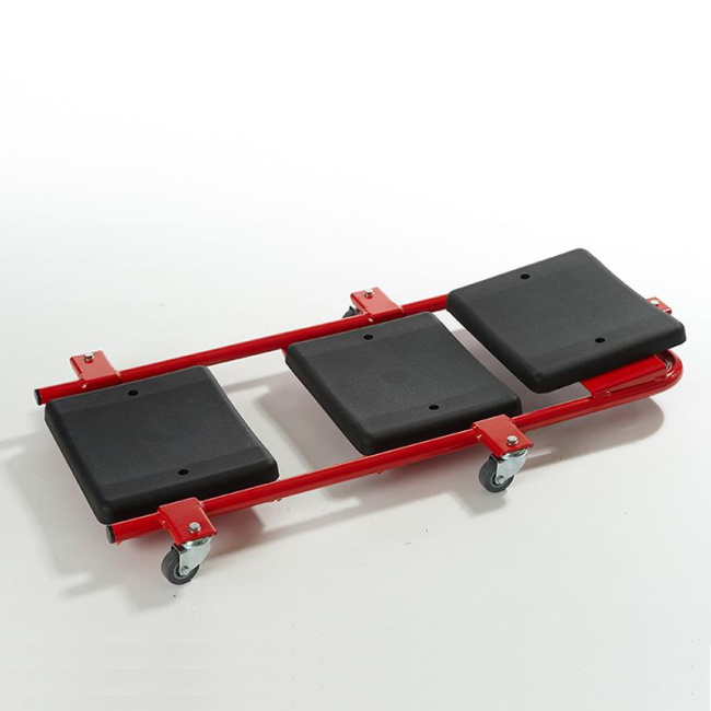 Rollliege Montageliege LxBxH 950 x 400 x 75 mm, rot/schwarz