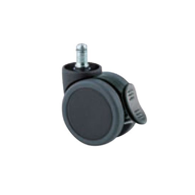Rolle mit Feststellbremse für Rollhocker und Bürostühle, Ø 65 mm, schwarz - 1 Stk.