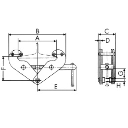 PLANETA Trägerklemme BK20 - Tragkraft 2 Tonnen