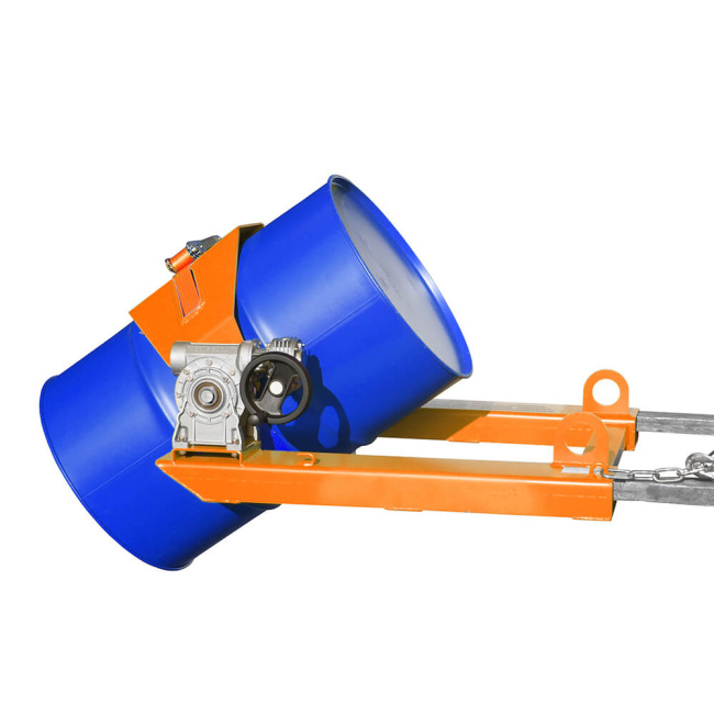 Fasskipper Typ FLEX-HK mit Handkurbel für Gabelstapler, Radlader und Kran - lackiert