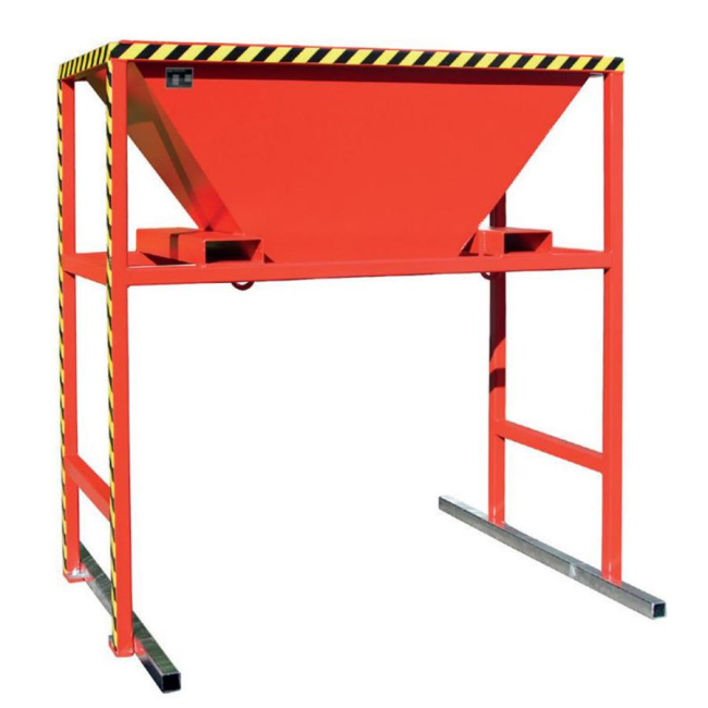 Befülltrichter für Big-Bags mit Standfüßen zur Stapleraufnahme, mobil