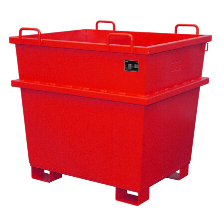 Universal-Container UC für Kran und Stapler - Inhalt 1,00 m³ Rot (RAL 3000)