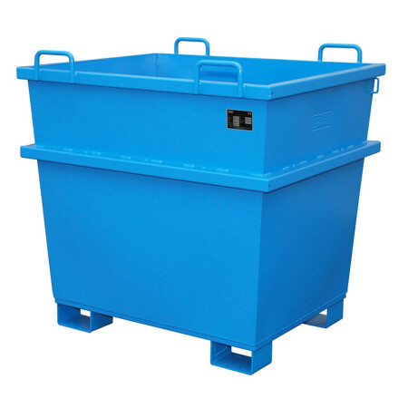 Universal-Container UC für Kran und Stapler - Inhalt 1,00 m³ Blau (RAL 5012)