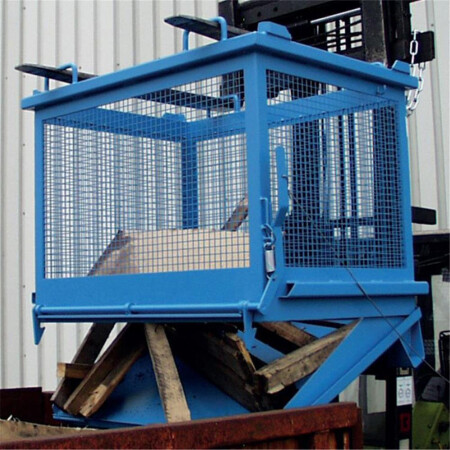 Gitterbehälter 1 m³ mit Klappboden - Blau (RAL 5012)