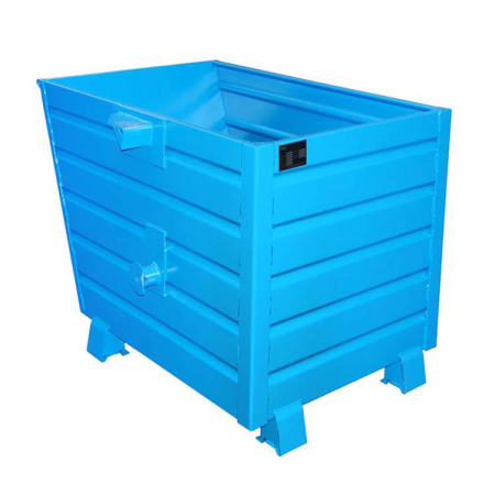 Stapelkipper Kippbehälter BSK aus Stahlblech für Stapler - 0,90 m³ Blau (RAL 5012)
