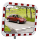 Verkehrsspiegel Polycarbonat, weiß/rot - verschiedene Formate