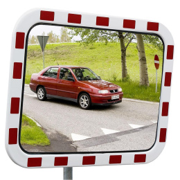 Verkehrsspiegel Edelstahl, weiß/rot - verschiedene...