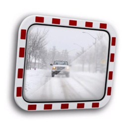 Verkehrsspiegel beschlagsfrei Acryl, weiß/rot -...
