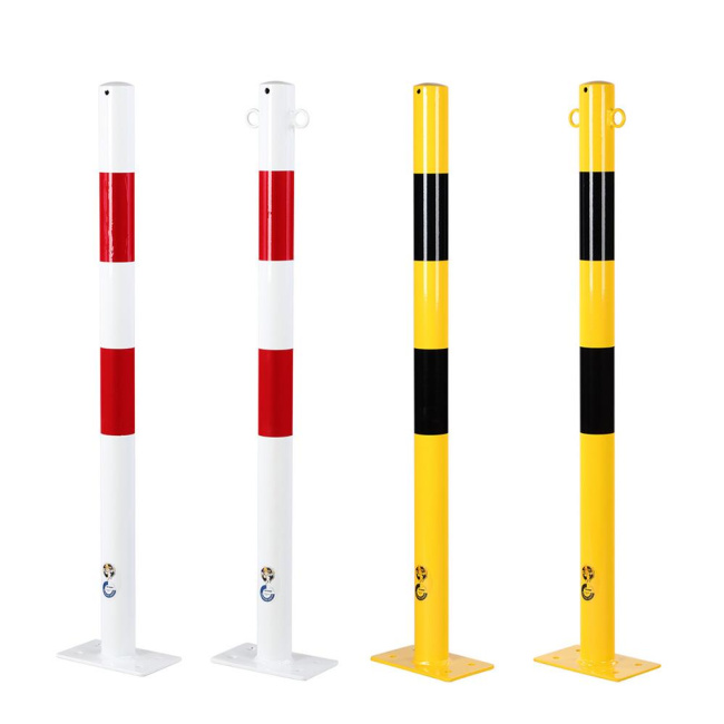 Sperrpfosten zum Aufdübeln, rund, Höhe 1.000 mm, rot/weiß oder gelb/schwarz