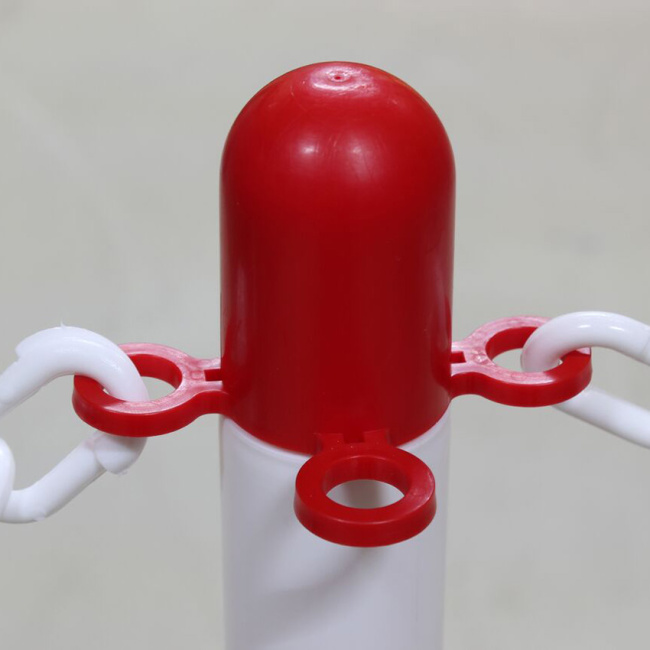 Kettenpfosten-Set, Kunststoff, rot/weiß, Kettenlänge: 10 m