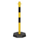 Sperrpfosten mit Ösen und Standfuß, Höhe 1,0 m gelb/schwarz