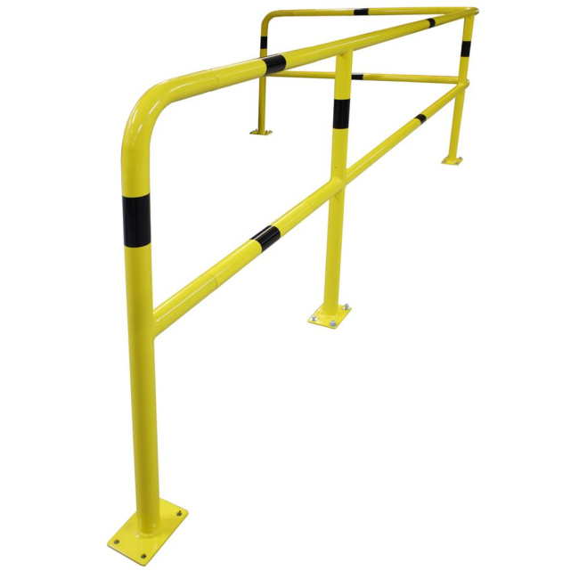 Sicherheitsgeländer aus Stahl 1.000 x 250 mm, Ø 48 mm - Endpfosten