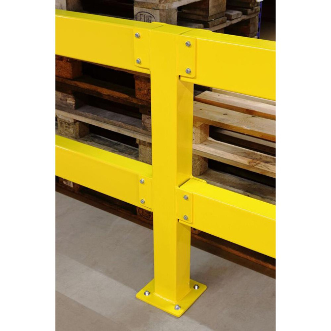 Mittelpfosten für Sicherheitsgeländer 500 / 1.000 mm, verzinkt, gelb