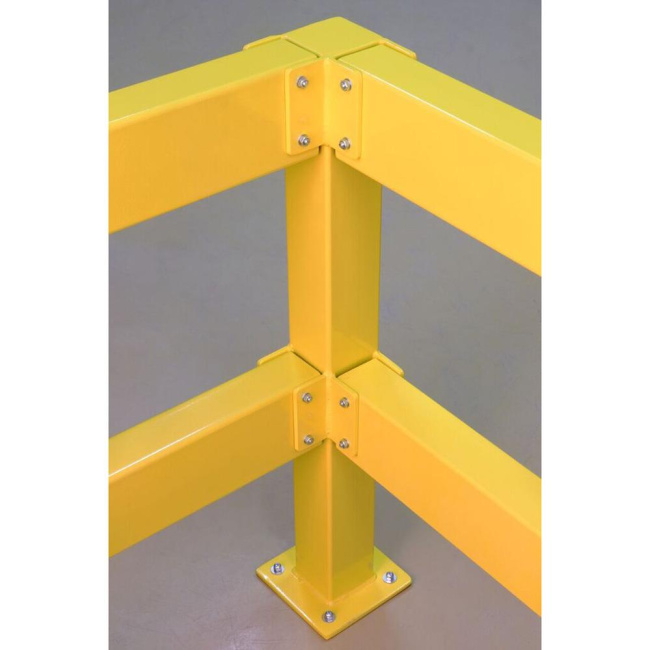 Eckpfosten für Sicherheitsgeländer 500 / 1.000 mm, verzinkt, gelb