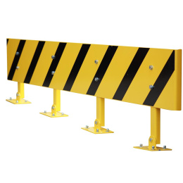 Höhenverstellbare Anfahrschutzplanke, Länge 2,4 m, gelb/schwarz