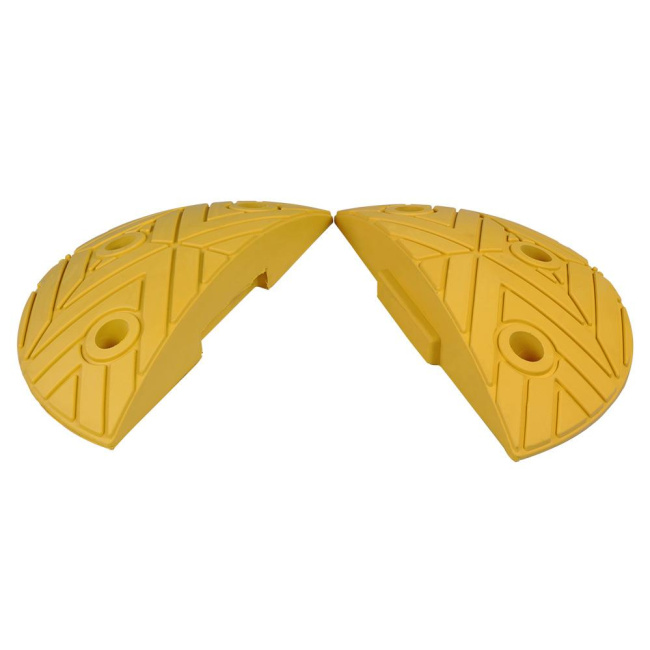 Fahrbahnschwelle, Endstück, gelb, Höhe 75 mm