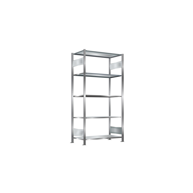 Steckregal, verzinkt, Breite 1- 6 m, Höhen 2-3 m, Tiefe 0,8 m, Fachlast 150 kg, beidseitig