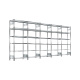 Steckregal, verzinkt, Breite 5 m, Höhe 2,5 m, Tiefe 0,6 m, 6 Böden, Fachlast 330 kg, beidseitig
