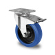 Lenkrolle mit Feststeller 125 mm Elastik Gummi Rolle Blue Wheels