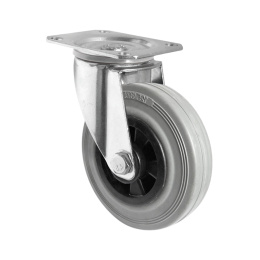 Vollgummi Lenkrolle 125 mm auf Polypropylen-Felge