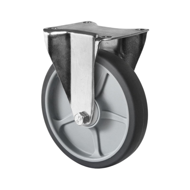 TPE Transportrolle ESD antistatisch Bockrolle 160 mm elektrisch leitfähig