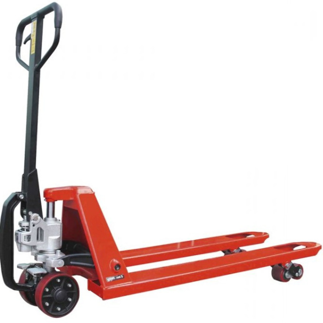 Hubwagen mit Anfahrhilfe 2 t Tragkraft - PU Tandem