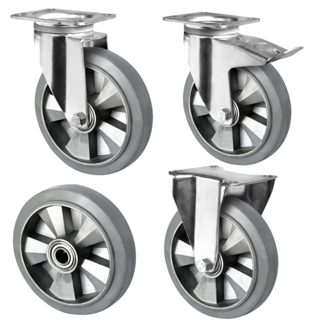 Schwerlastrollen Elastik Gummi Lenkrollen Bockrollen verschiedene Größen