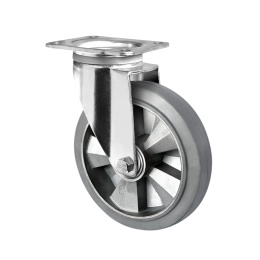 Schwerlastrolle Elastik Gummi Lenkrolle 125 mm auf...