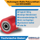 Hubwagen Rolle Polyurethan 80 x 70 mm, Achse 25 mm inkl. Kugellager - Ersatzrolle