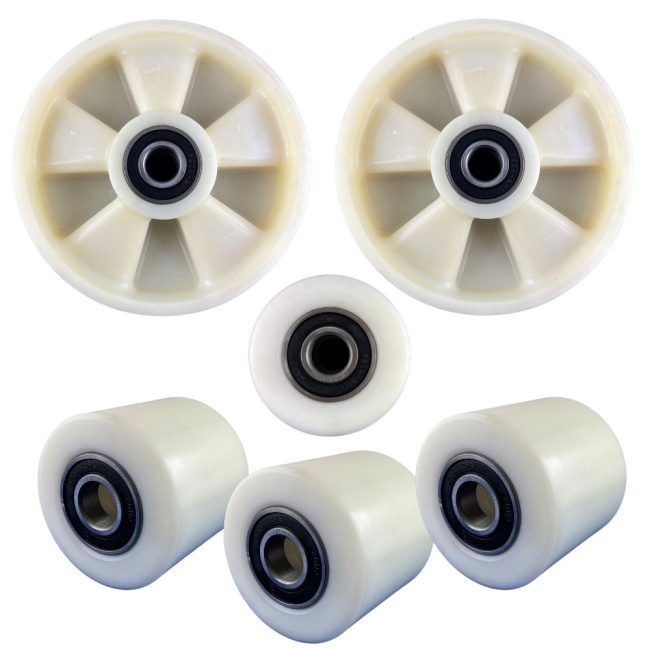 Hubwagen Räder & Rollen Satz Polyamid Tandem 2 Räder 4 Rollen Nylon