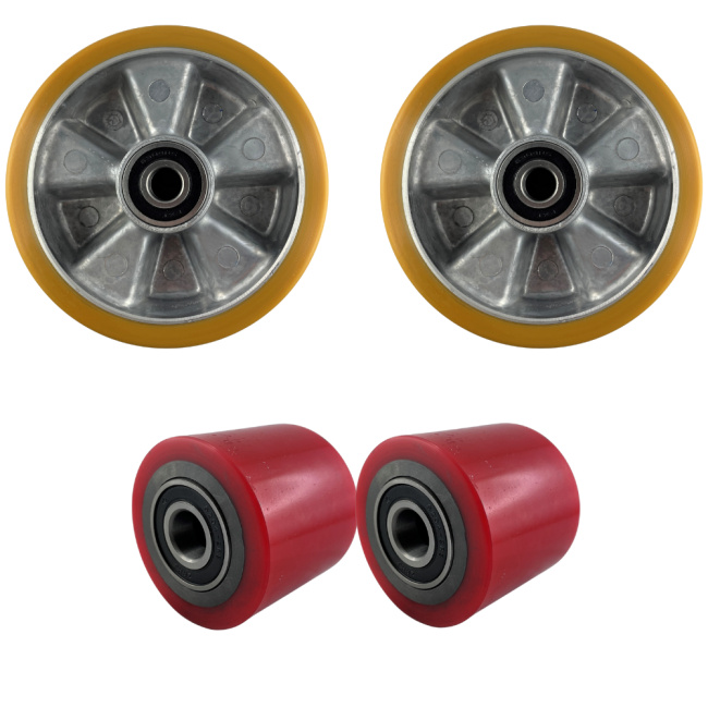 2 Stück Hubwagen Räder PU 180x50mm - Max. 3000kg Mit Kugellager