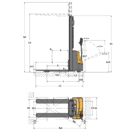 Deichselstapler DS1535 1,5 t - 3,5 m Hubhöhe OSWALD Transportgeräte Elektrostapler