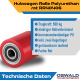 Hubwagen Rolle Polyurethan 80 x 93 mm, Achse 12 mm inkl. Kugellager - Ersatzrolle